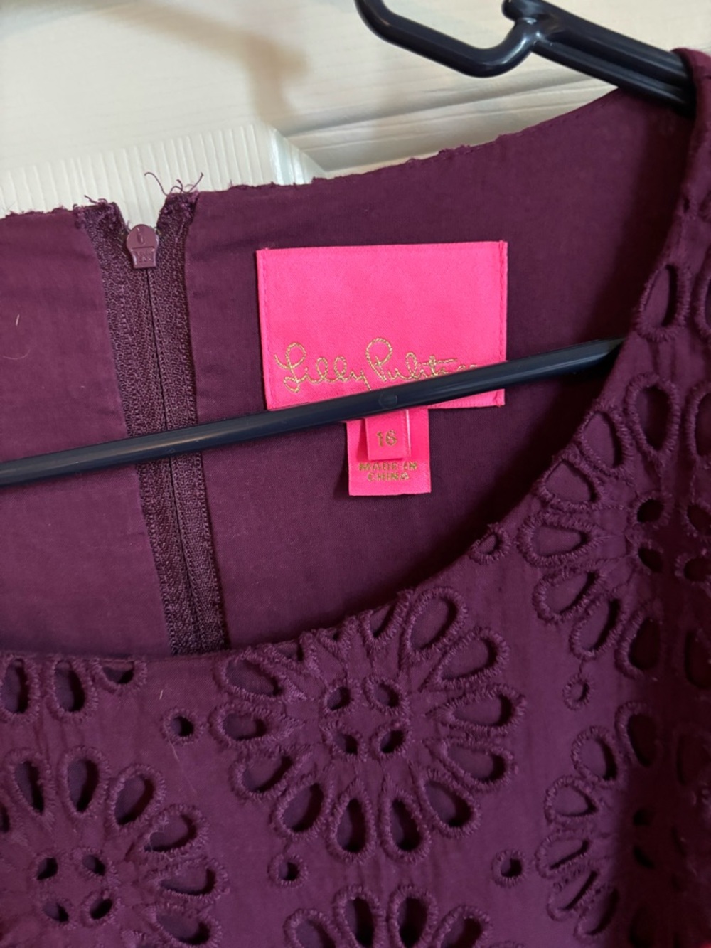 Lilly Pulitzer Plum Eyelet Sleeveless Dress Romper Like New Size 16